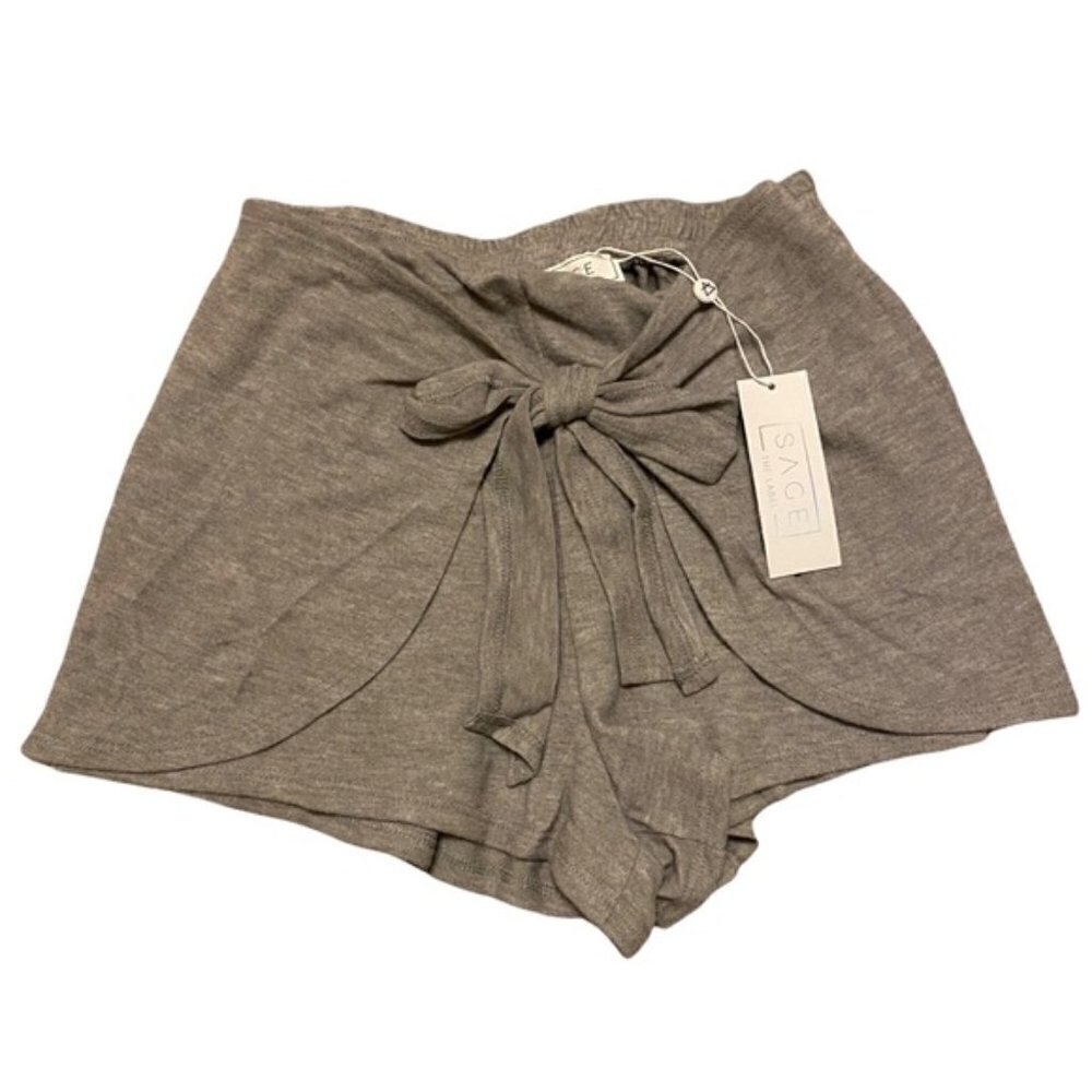 Sage the label tie front gray mini shorts women’s size S NWT